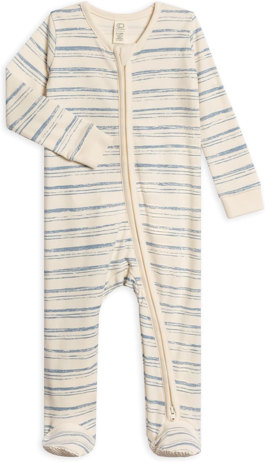 Colored Organics Baby Zip-Up Footed Sleeper for Newborns