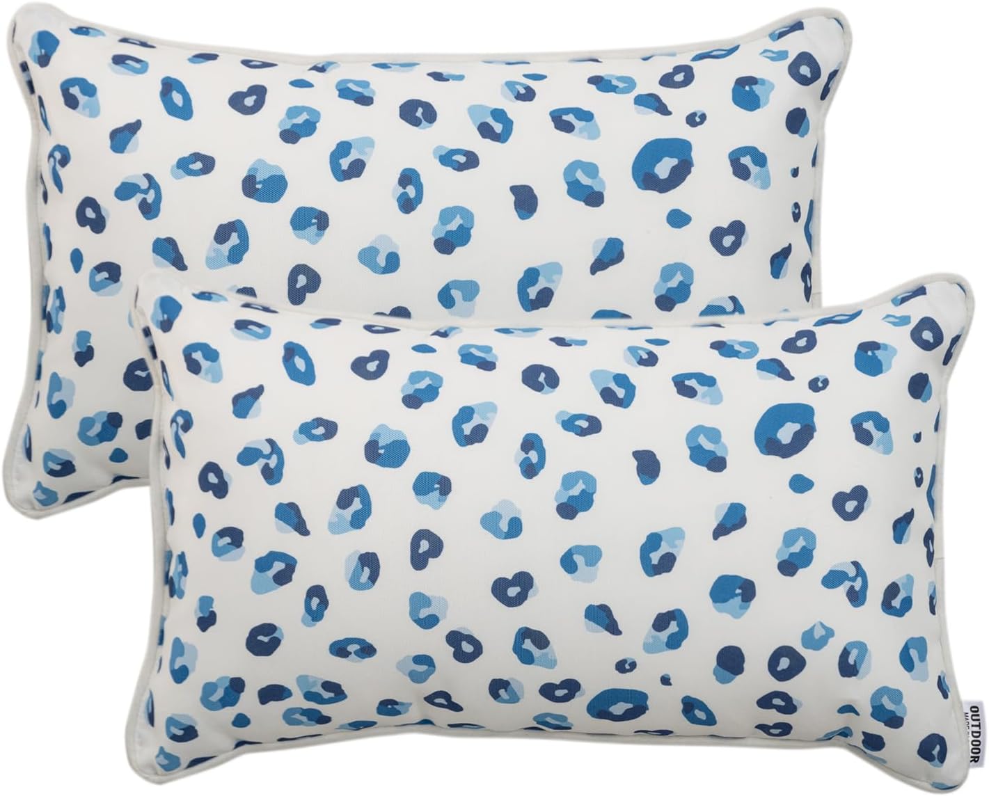 Pack of 2 Waterproof Outdoor Lumbar Pillows for Patio Use