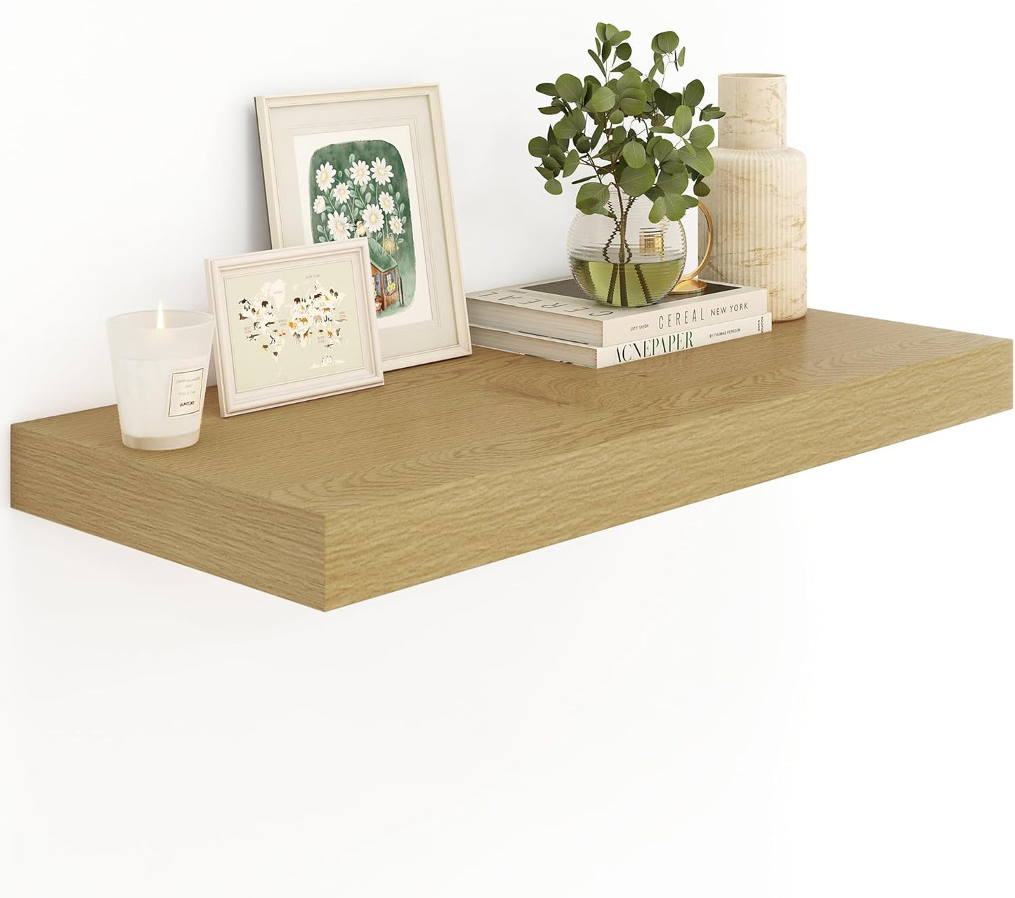 12 Deep Oak Floating Shelves for Modern Farmhouse Decor