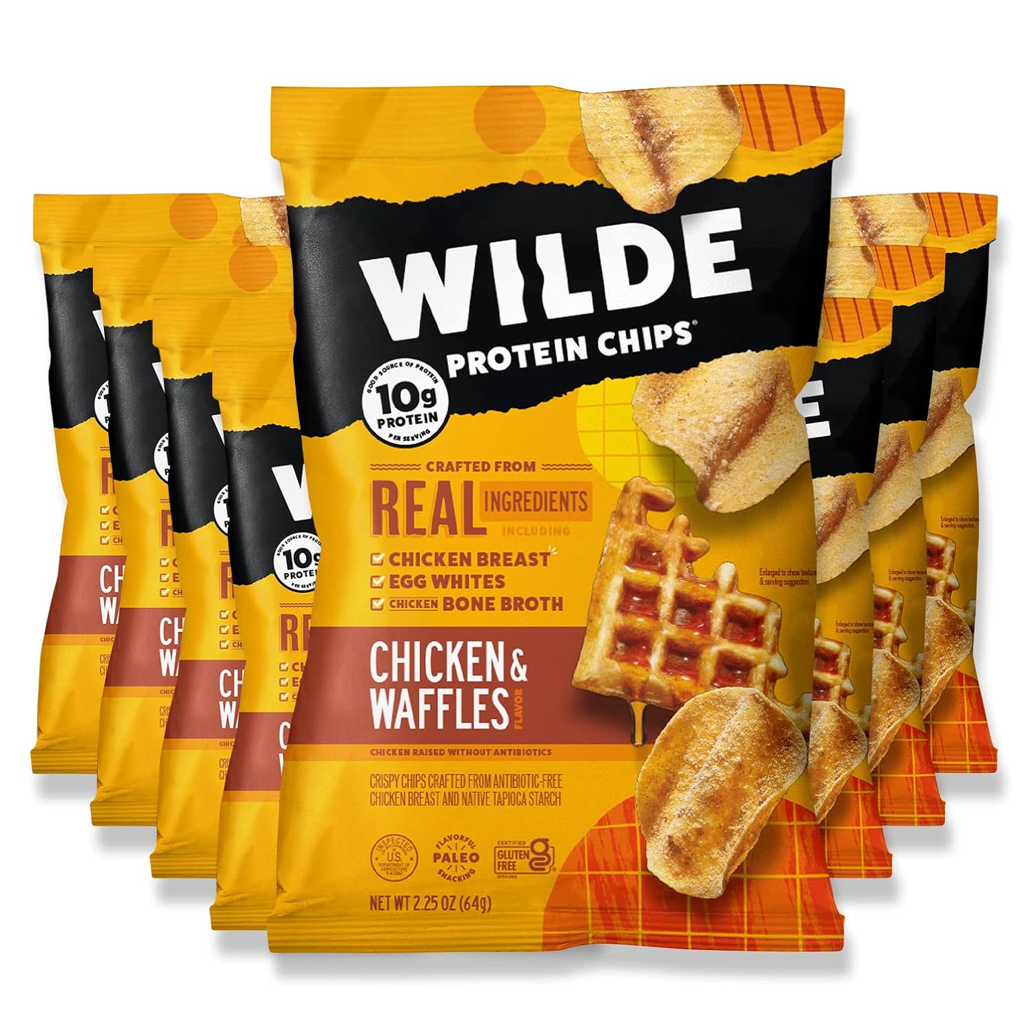 WILDE Chicken & Waffles Protein Chips - Crispy Keto Snack
