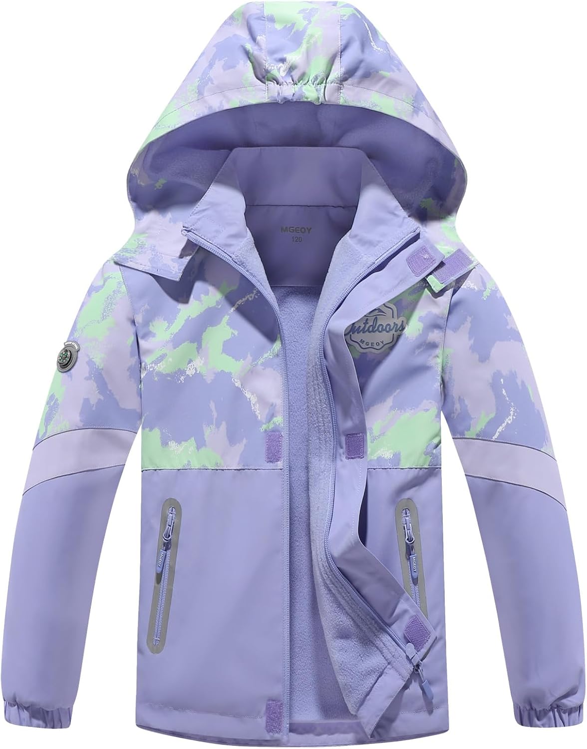MGEOY Boys Girls Rain Jacket Lightweight Waterproof Hooded Coat