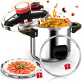 18/8 Stainless Steel Pressure Cooker 6 Quart - One-Hand Locking