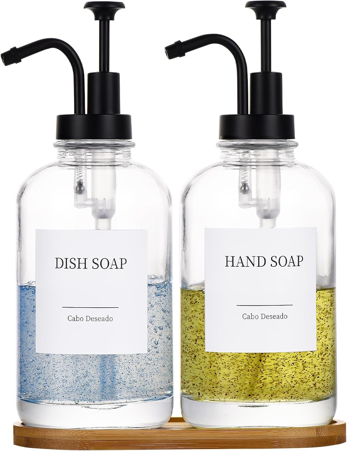 Glass Soap Dispenser Set with Pump for Kitchen and Bathroom