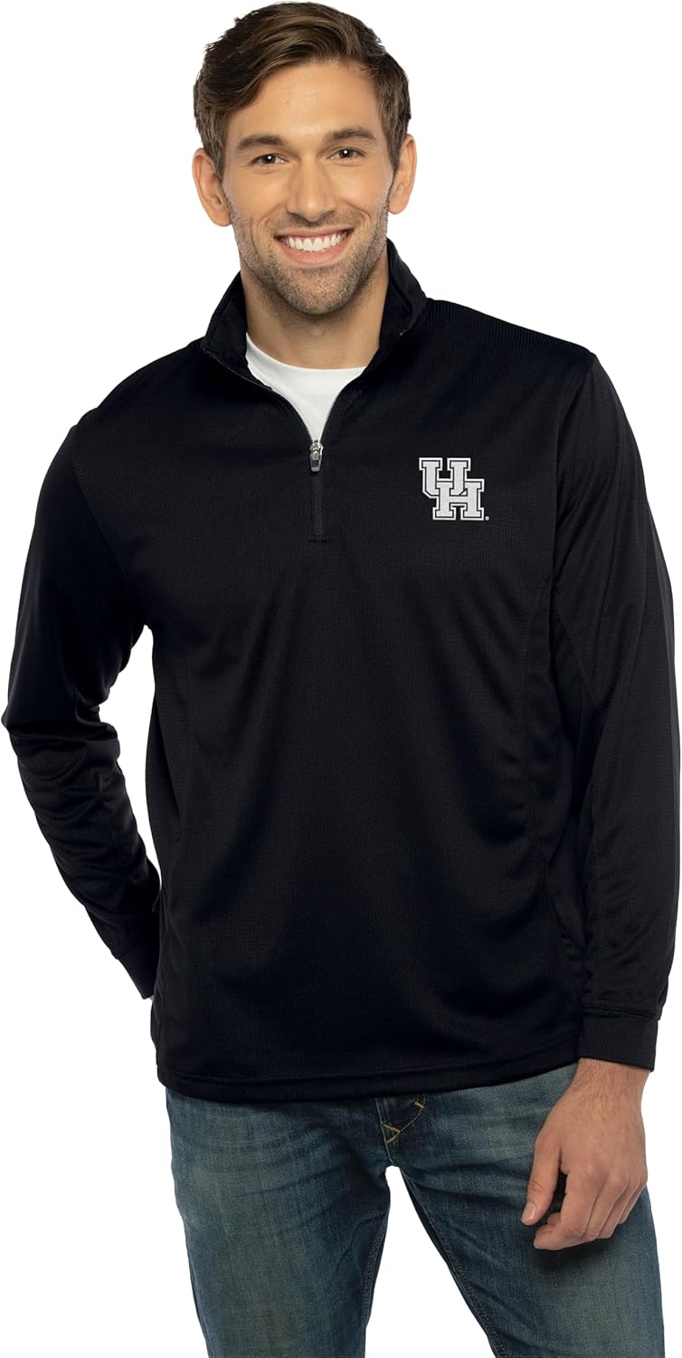 Men's Collegiate Performance Micro Mesh Black 1/4 Zip Pullover