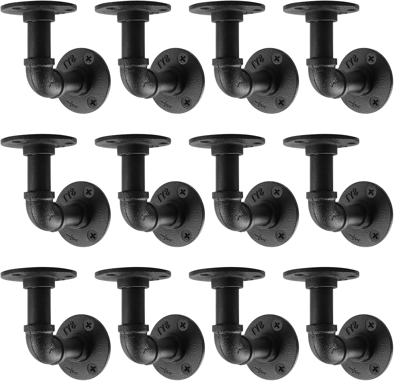 MUZIK Heavy Duty Floating Shelf Brackets for Industrial Decor