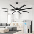 72 in Industrial Ceiling Fan with Light and Remote - Quiet High CFM
