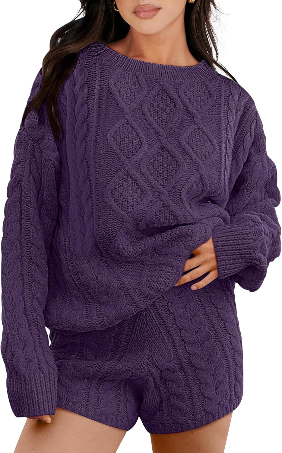 Cozy Oversized 2 Piece Sweater Lounge Set for Women 2025