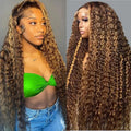 Honey Blonde Deep Wave Wig 13x6 Lace Front - Natural Look