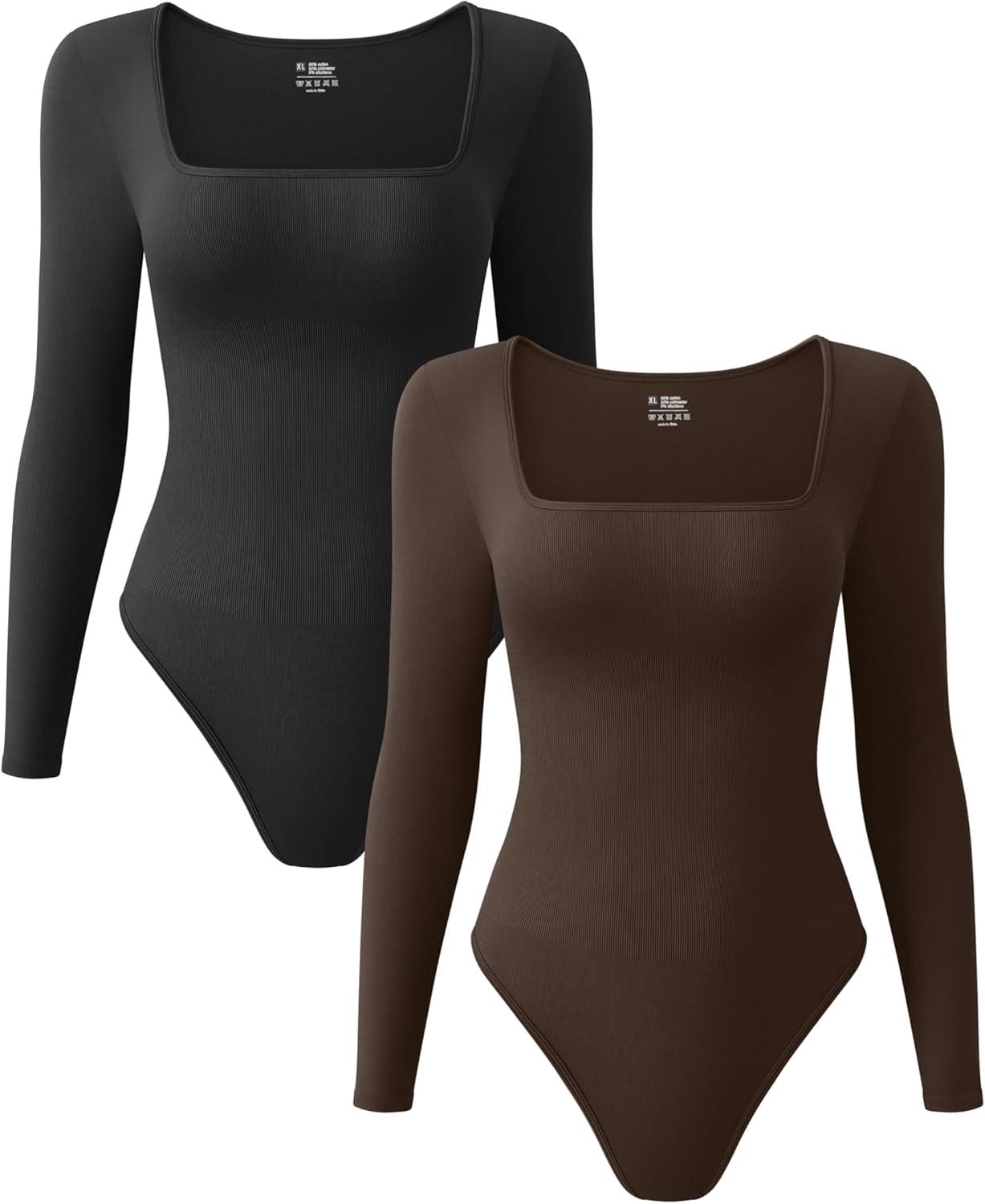 OQQ Women's 2 Piece Bodysuits with Sexy Ribbed Design