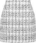 Wool Plaid Mini Skirt High Waisted Bodycon Pencil Skirt (Style 83RP)