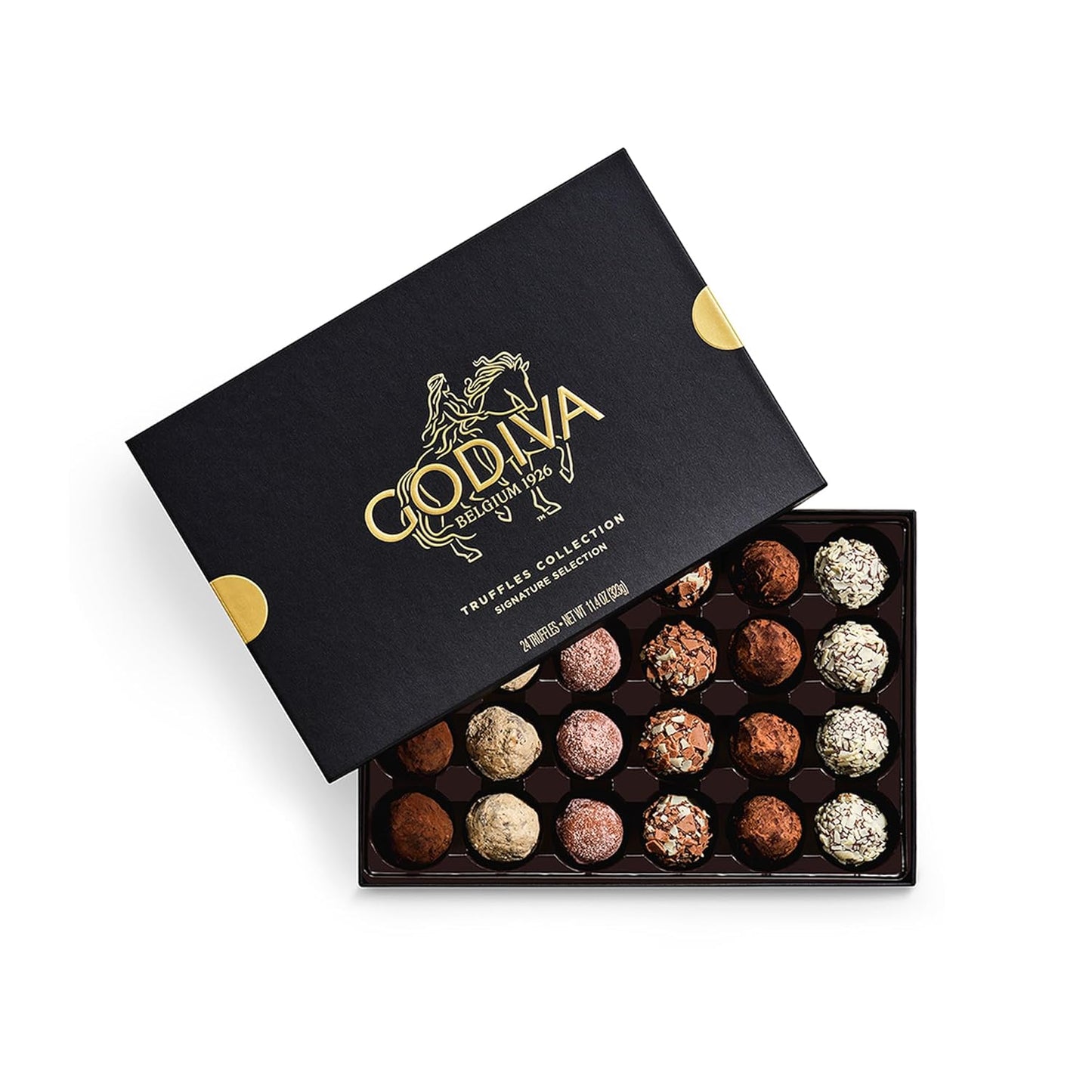 Godiva Signature Truffle Gift Box - Belgian Dark & Milk Chocolates