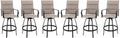 Vongrasig 6 Piece Outdoor Patio Swivel Bar Chairs - All Weather Padded