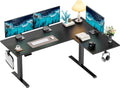 Versatile Dual Motor L Desk for Home Office by HUANUO