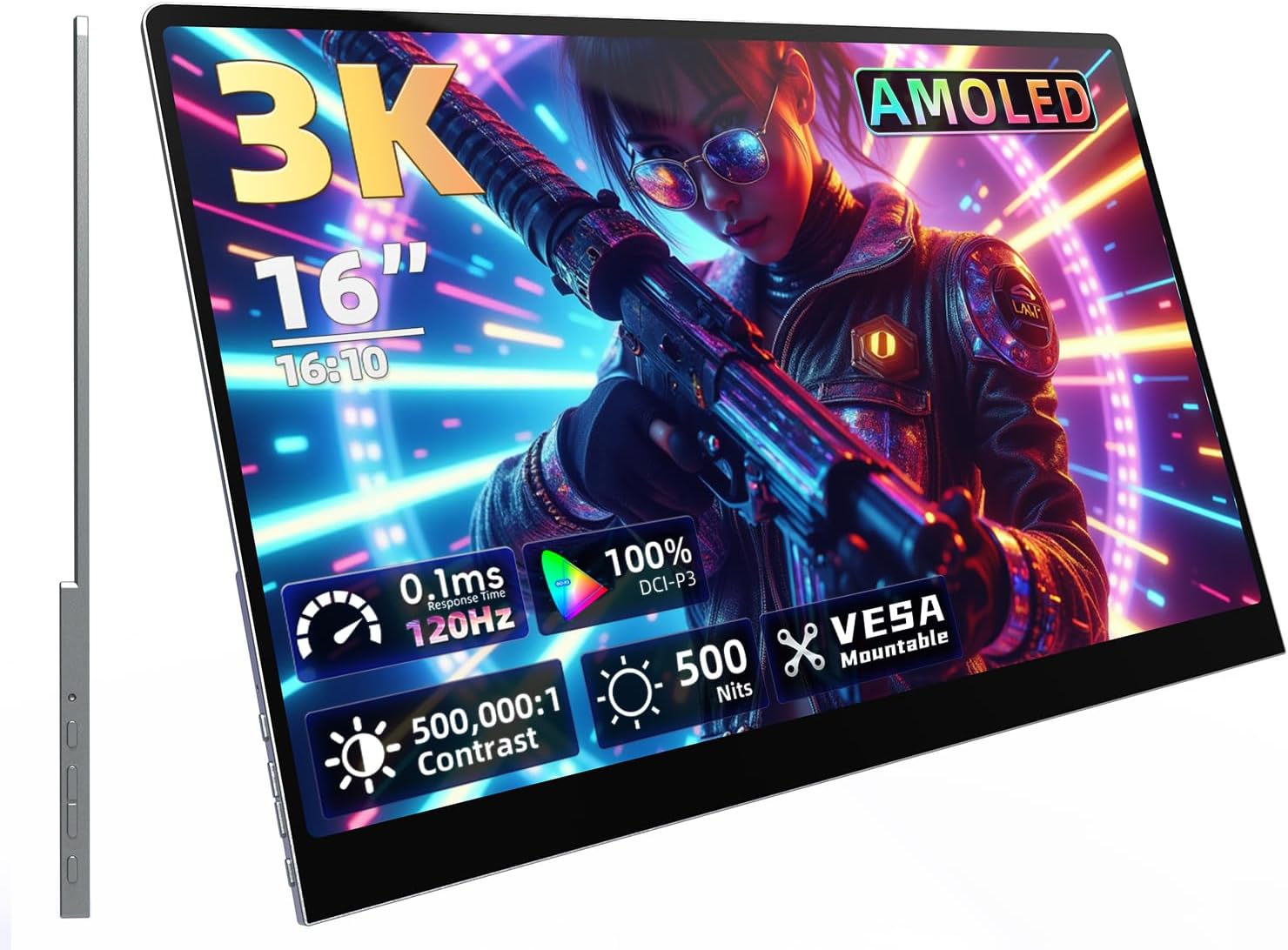 QuinnCent 16'' OLED Monitor: Ultra-Responsive Gaming Display