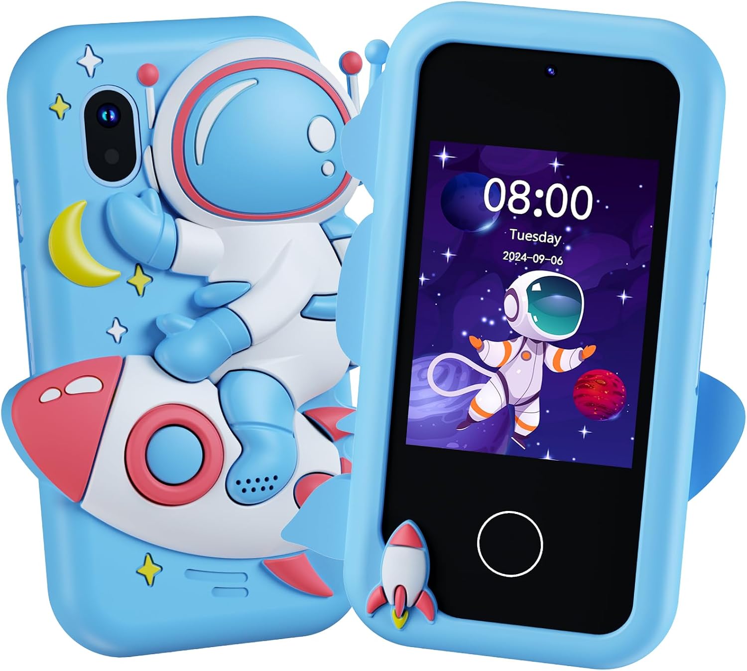 Kids Smart Phone - Dual Camera, Puzzle Games, Music Player, Blue