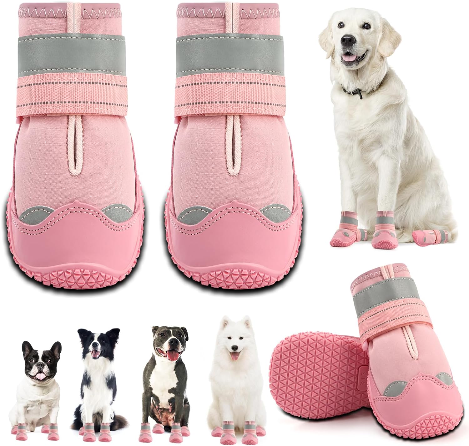 Dog Shoes for Large Dogs - Waterproof Booties for All Seasons