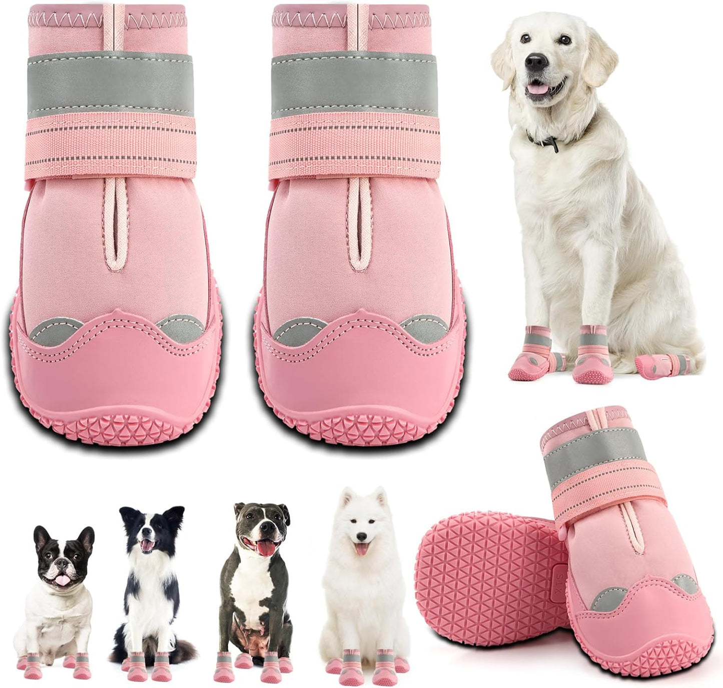Dog Shoes for Large Dogs - Waterproof Booties for All Seasons
