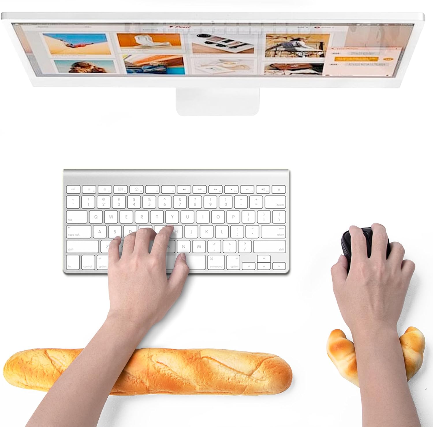 Soft Baguette Wrist Rest Duo for Office & Computer