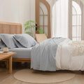 BESTOUCH Washed Cotton Linen Feel Sheet Set Twin - Super Soft Comfort