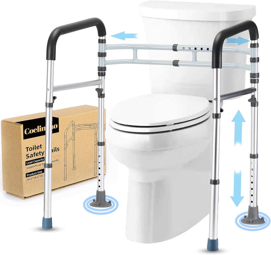 Toilet Safety Rail for Elderly & Handicap - Adjustable Support Frame