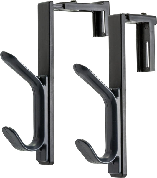Adjustable Double Coat Hooks for Cubicle Panels - 2 Pack