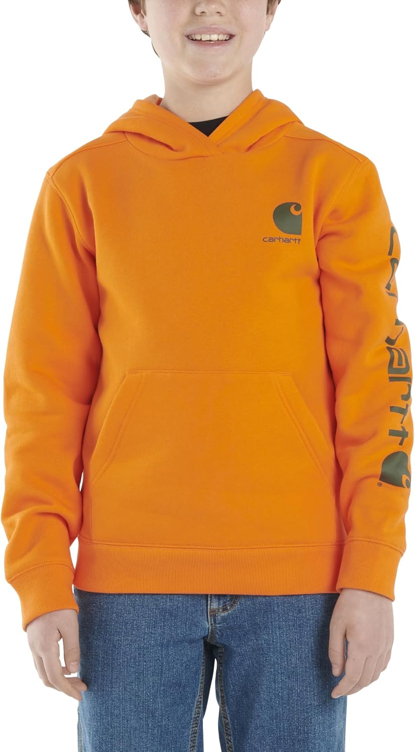 Carhartt Boys' Sweatshirt: Cozy Cotton Blend Fleece Hoodie