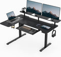 59 in L Shaped Electric Standing Desk - Adjustable Sit Stand Corner