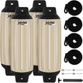 Boat Fenders 4 Pack 4.5/5.5/6.5/8.5/10/16 in - Ribbed Twin Eye Vinyl