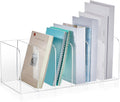 Clear Acrylic Magazine File Holder with 6 Vertical Compartments