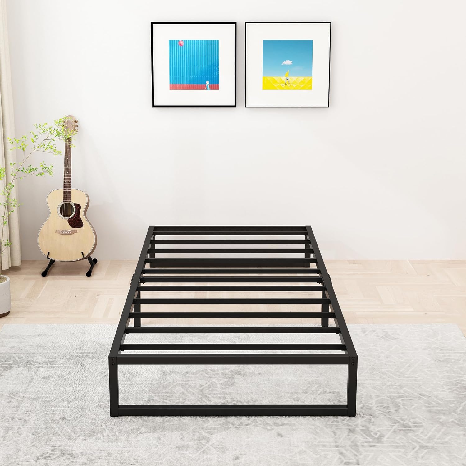 8 Inch Twin Bed Frame Heavy Duty Metal Platform No Box Spring