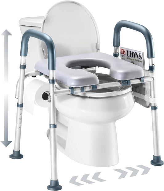 Toilet Seat Risers for Seniors - Adjustable and Heavy Duty Support
