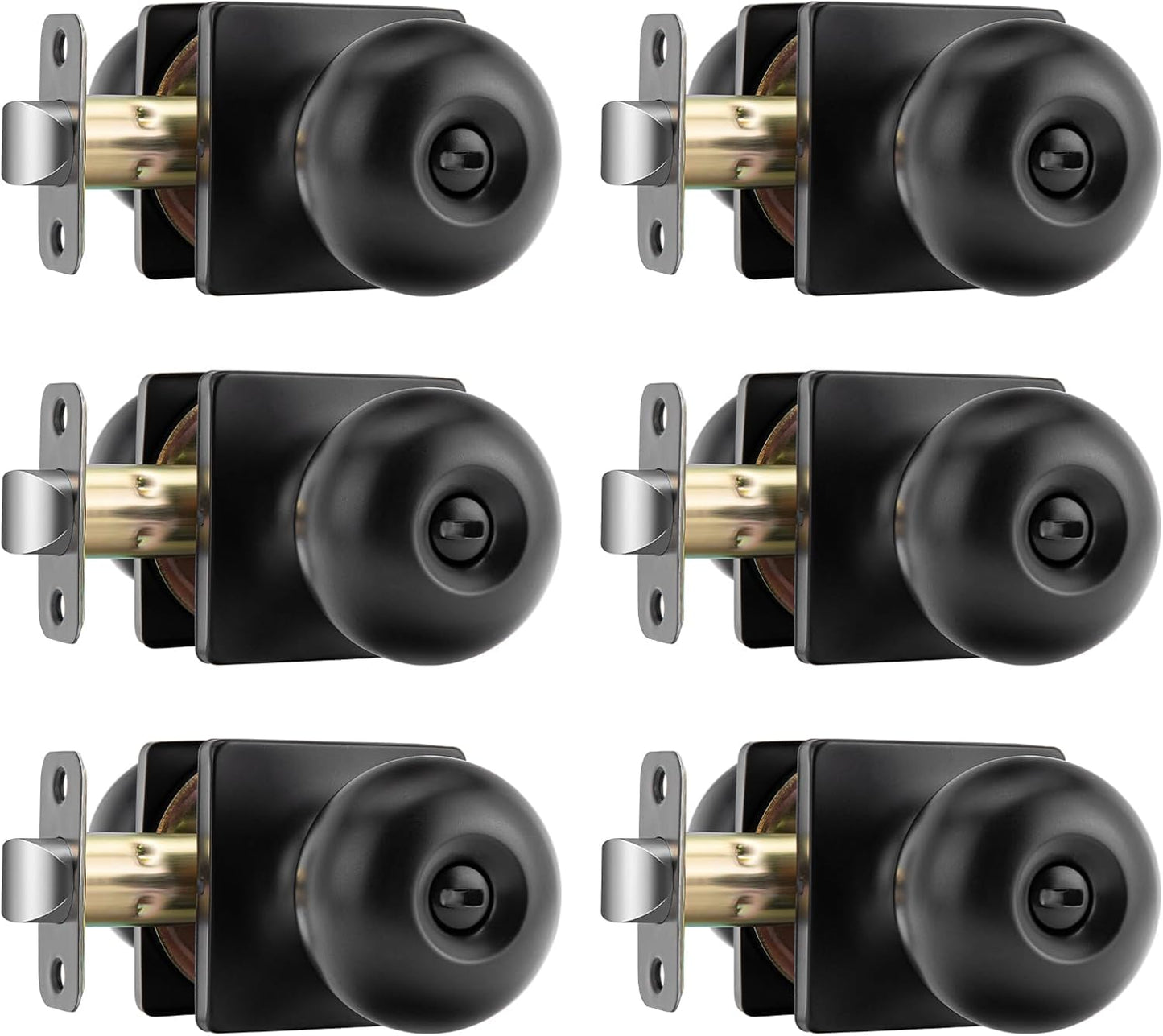 Matte Black Privacy Door Knobs for Bedroom and Bathroom Use