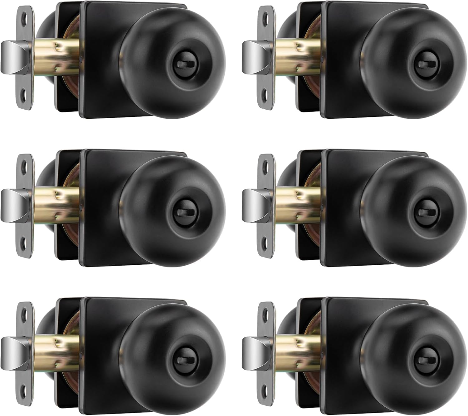 Matte Black Privacy Door Knobs for Bedroom and Bathroom Use