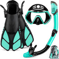 ZEEPORTE Mask Fin Snorkel Set - Travel Size Panoramic Snorkeling Kit