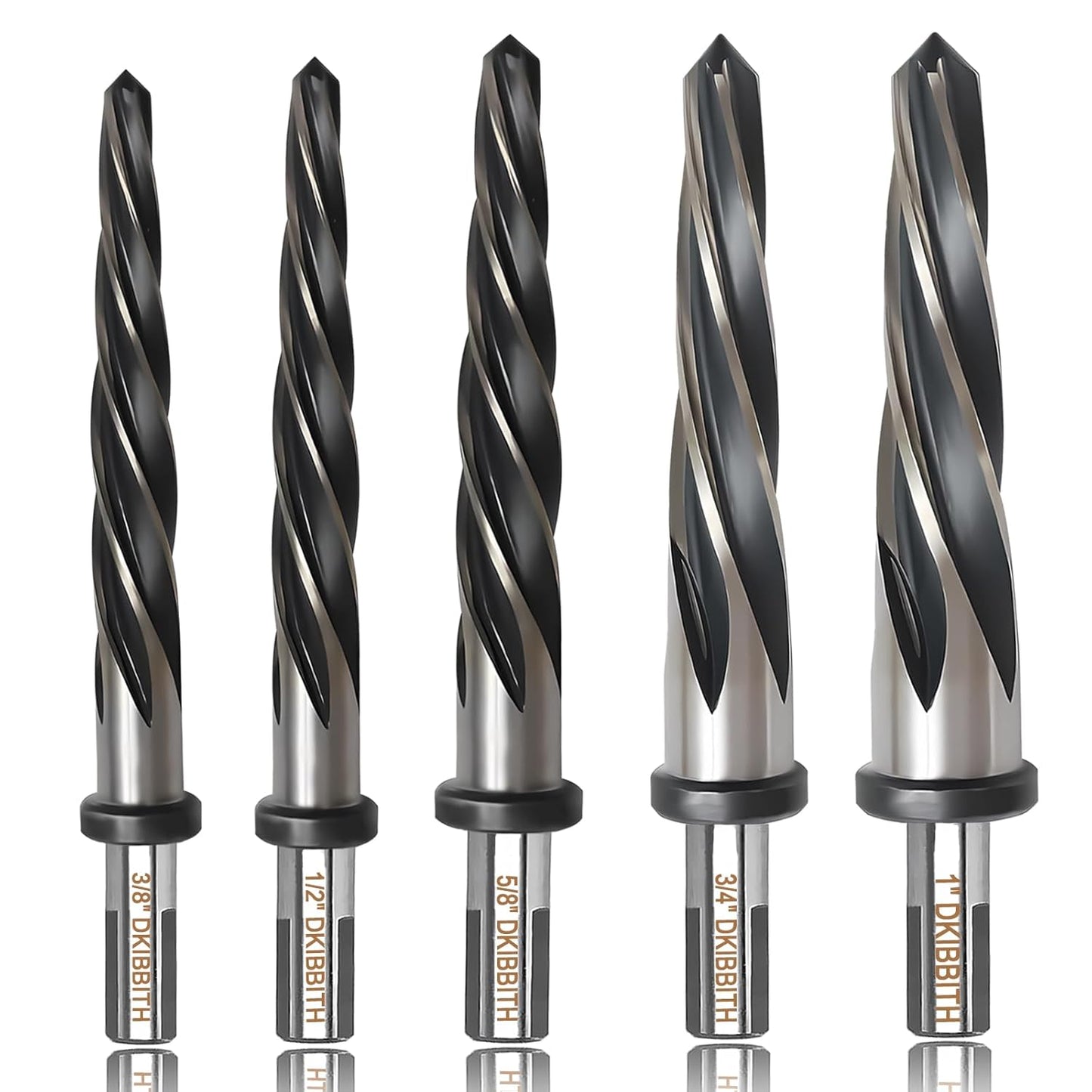 5 PCS M2 HSS Taper Chucking Reamer Set for Metal and Wood
