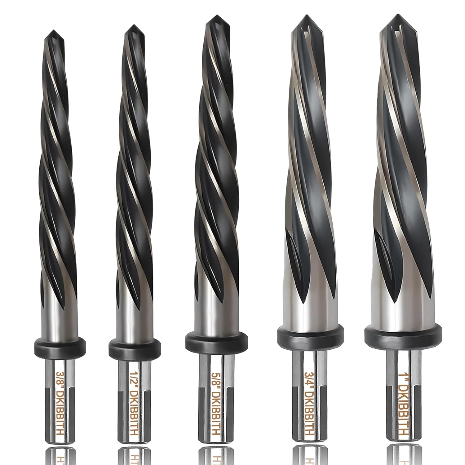 5 PCS M2 HSS Taper Chucking Reamer Set for Metal and Wood