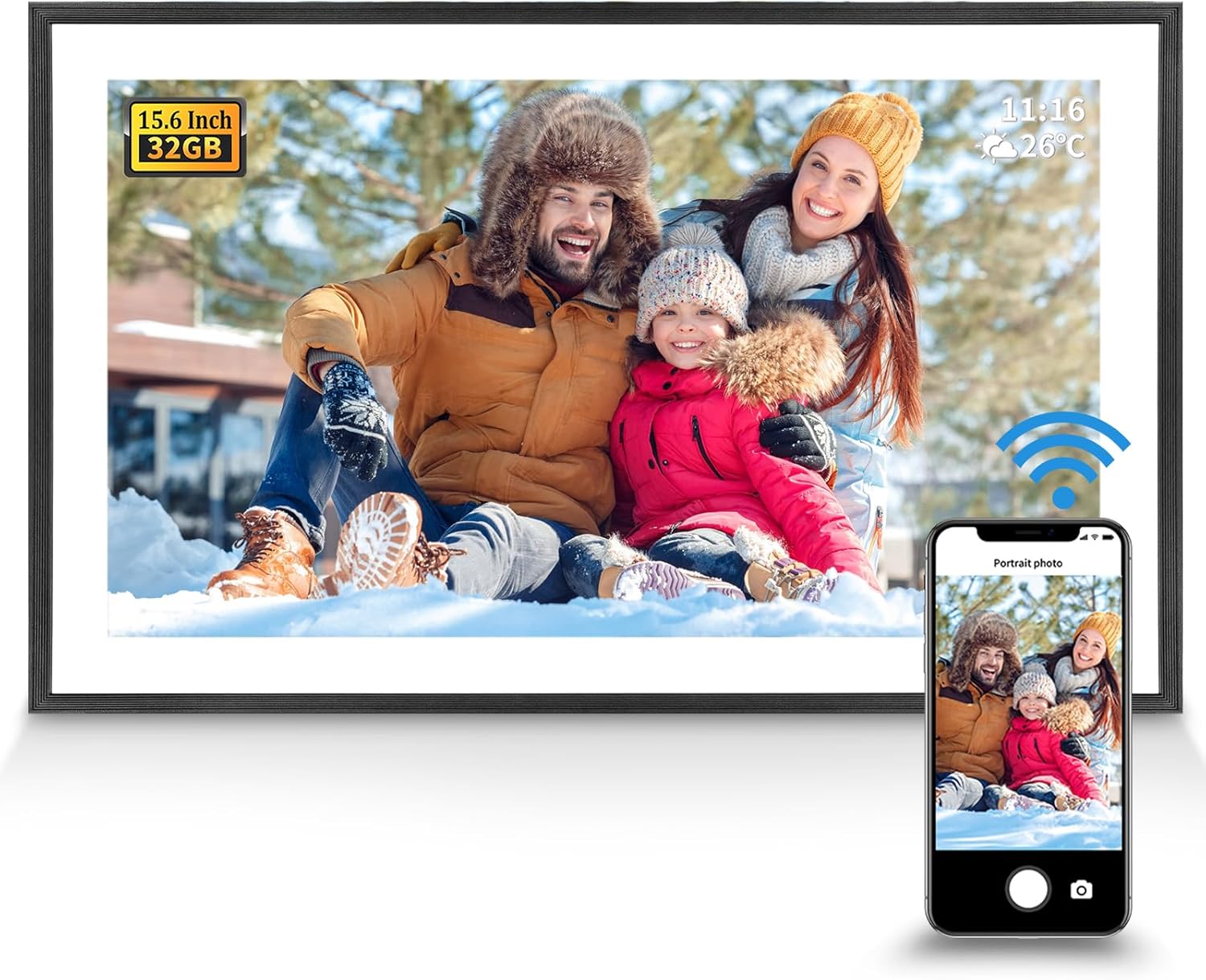 Digital Photo Frame 15.6 Inch with WiFi and Touch Screen