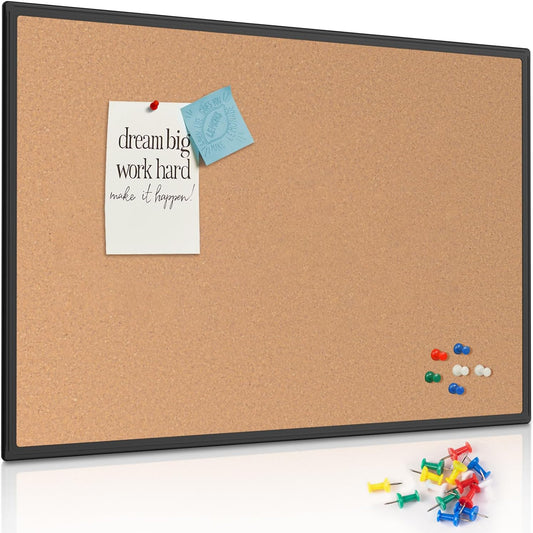Cork Board Bulletin Board 48in x 36in for Home Office Use