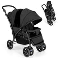 GLACER Foldable Twin Stroller - Compact Tandem Double Stroller