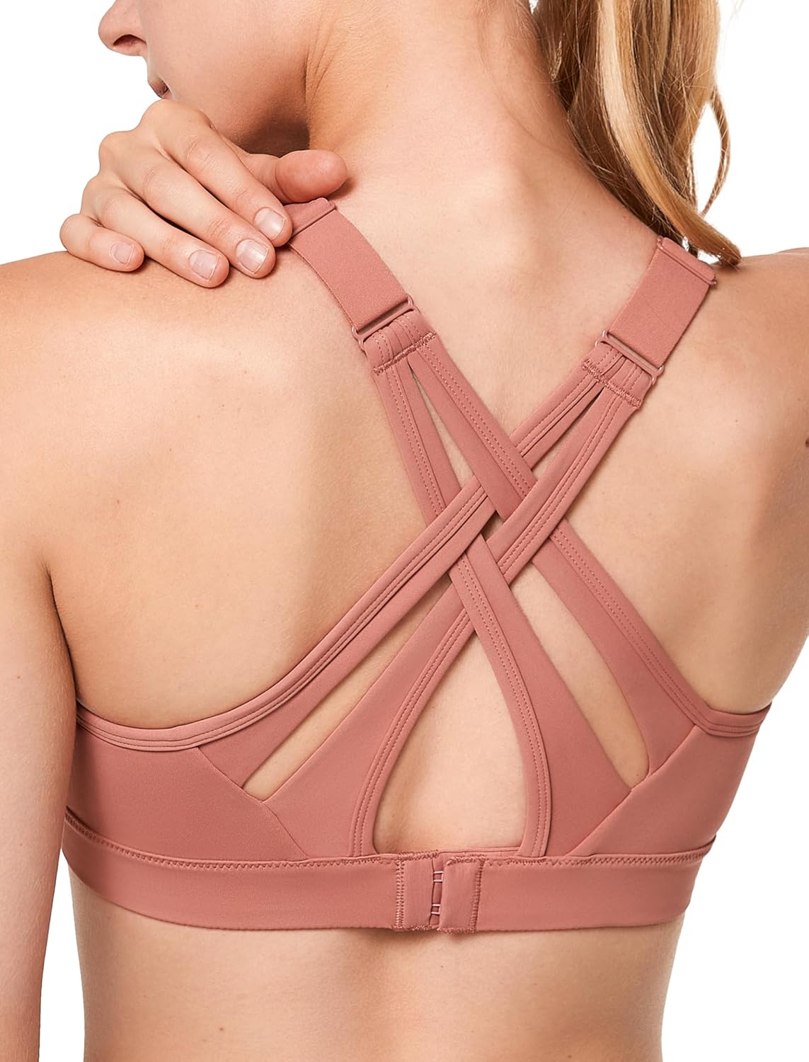 Yvette Sports Bra High Impact Adjustable Criss Cross Back Support