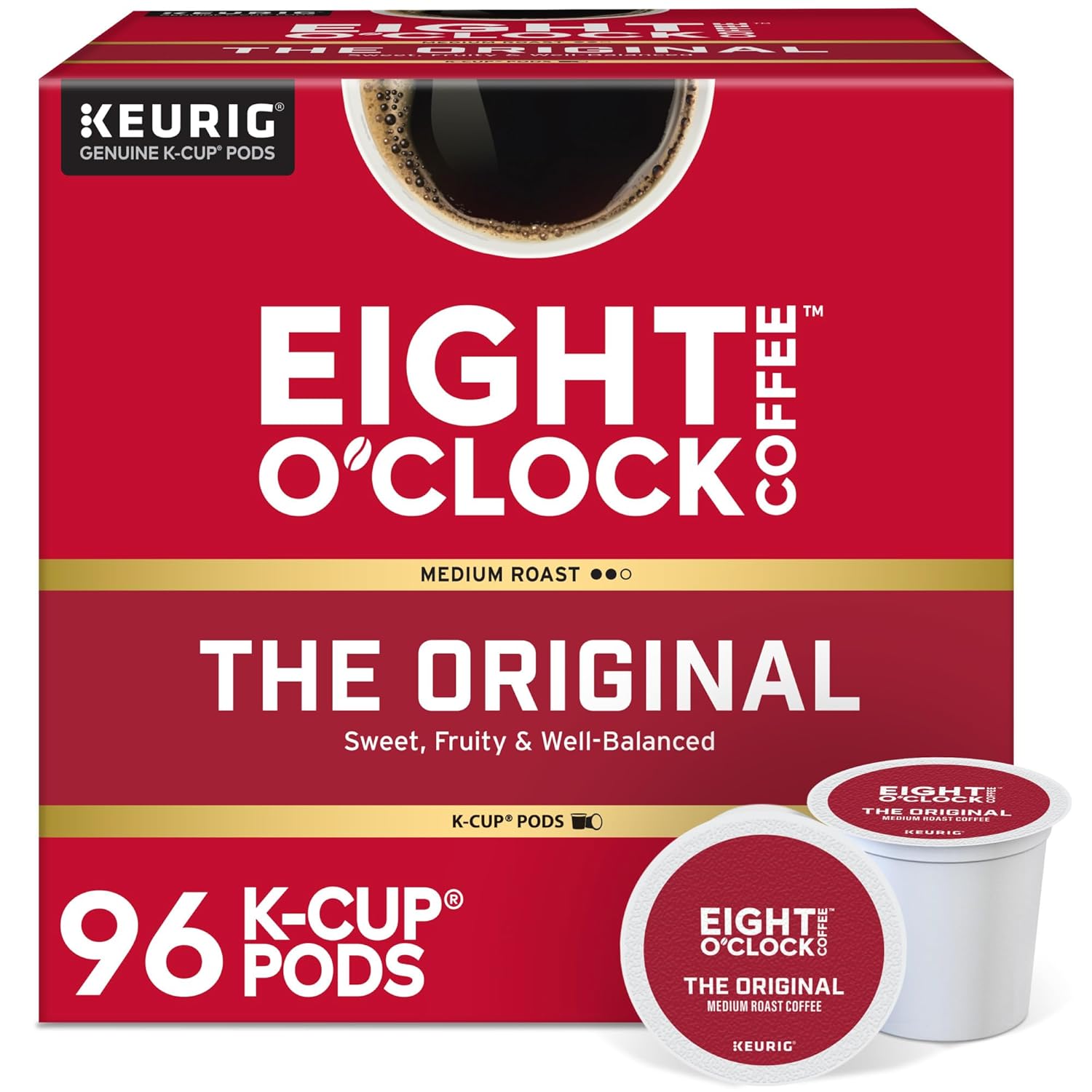 Eight O'Clock Coffee Medium Roast K-Cup Pods for Keurig Machines