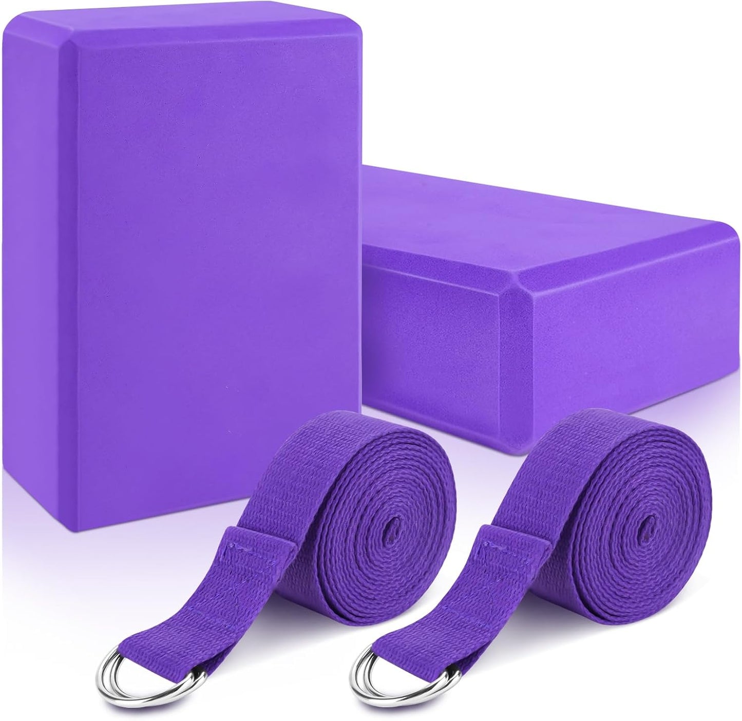High Density Purple Yoga Blocks Set - Enhance Your Practice!