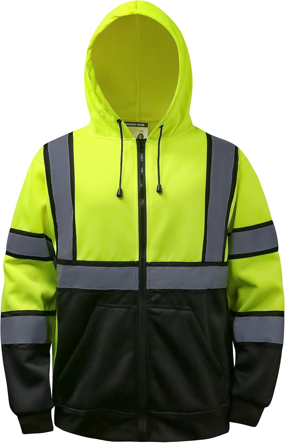 High Visibility Hoodie for Men - Class 3 Reflective Safety Sweatshirt