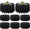 sancua 8 Pack Round Tablecloth 90 in Black - Stain & Wrinkle Resistant