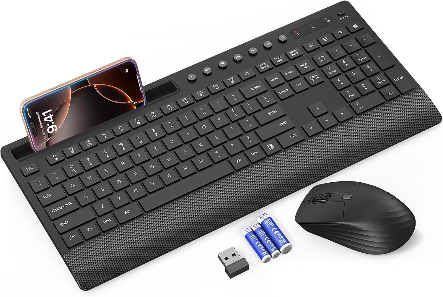 Trueque Wireless Combo: Quiet Full-Size Keyboard with Multimedia Keys