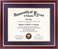 11x14 Wood Diploma Frame with Purple Mat - Cherry Finish, Gold Trim