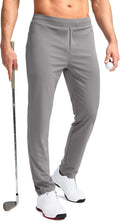 Men's Golf Pants Stretch Sweatpants - Slim Fit Zippered Joggers