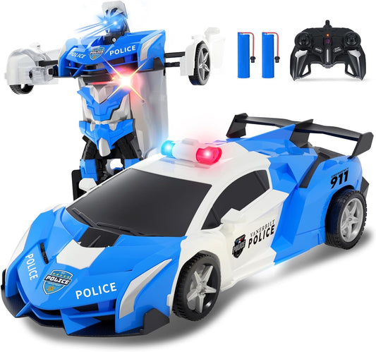 Transform Robot RC Car - Laser Eyes, 2.4Ghz Police Toy