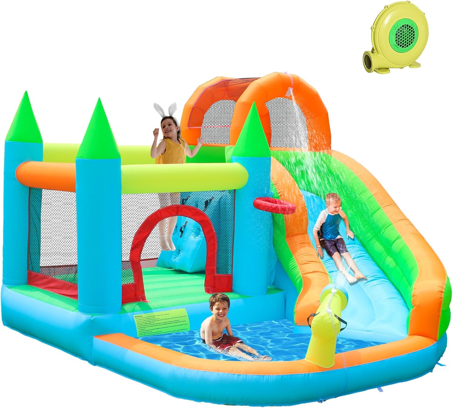 Inflatable Water Slide Park with Splash Pool for Kids Fun