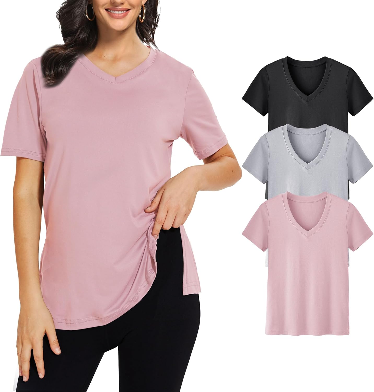 Showitty V Neck T Shirt for Women Plus Size - Casual Summer Tops